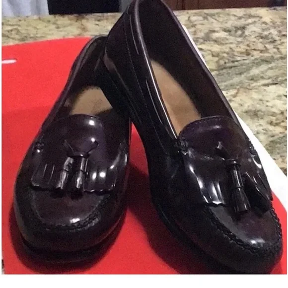 Women’s G.H. Bass Burgundy oxblood Weejun Loafers tassel and kilt 7 Wide - Picture 6 of 13